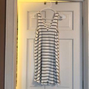 White and Navy striped dress